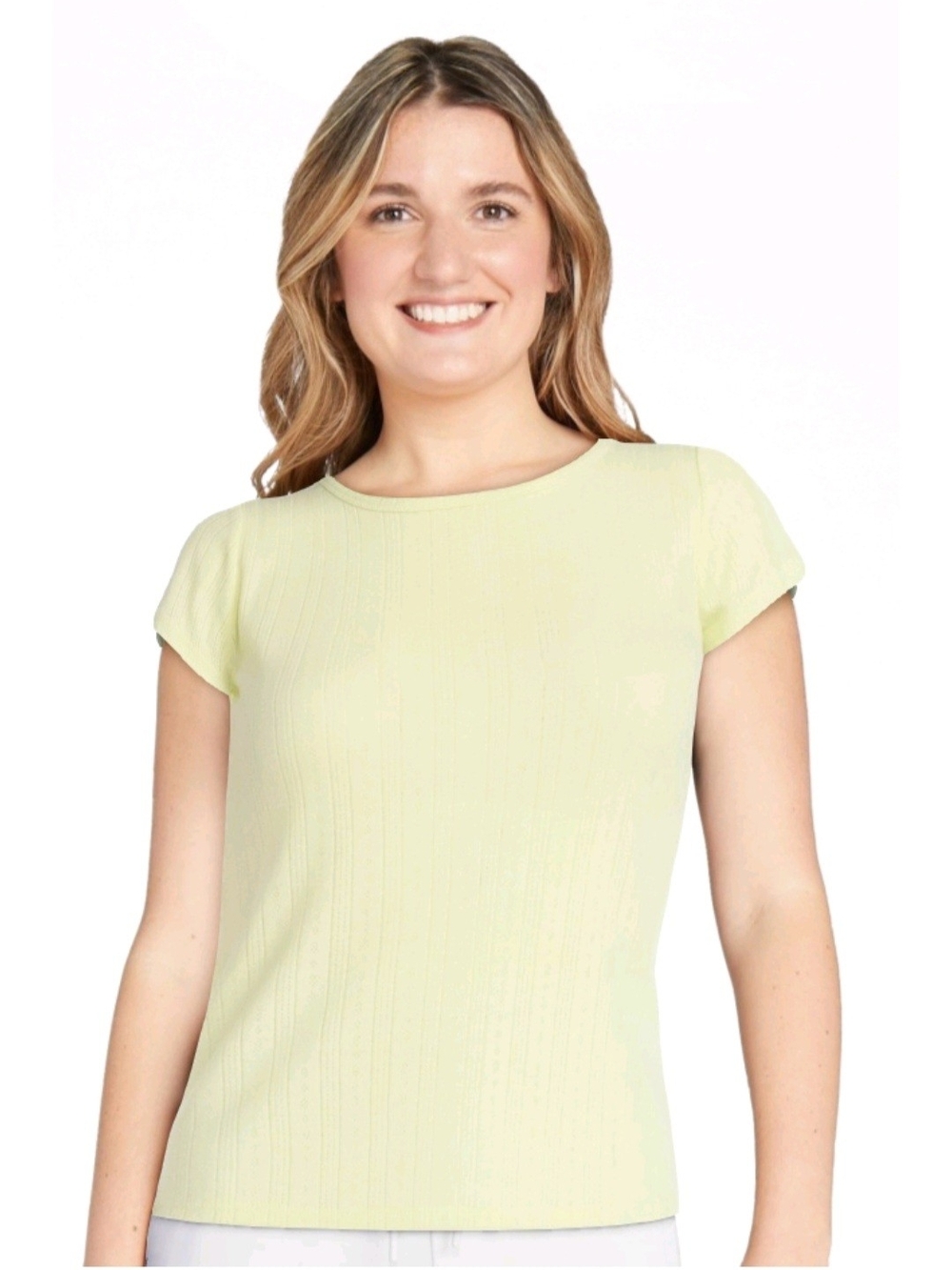 Women’s Short-Sleeve Crewneck Tee in Pale Yellow